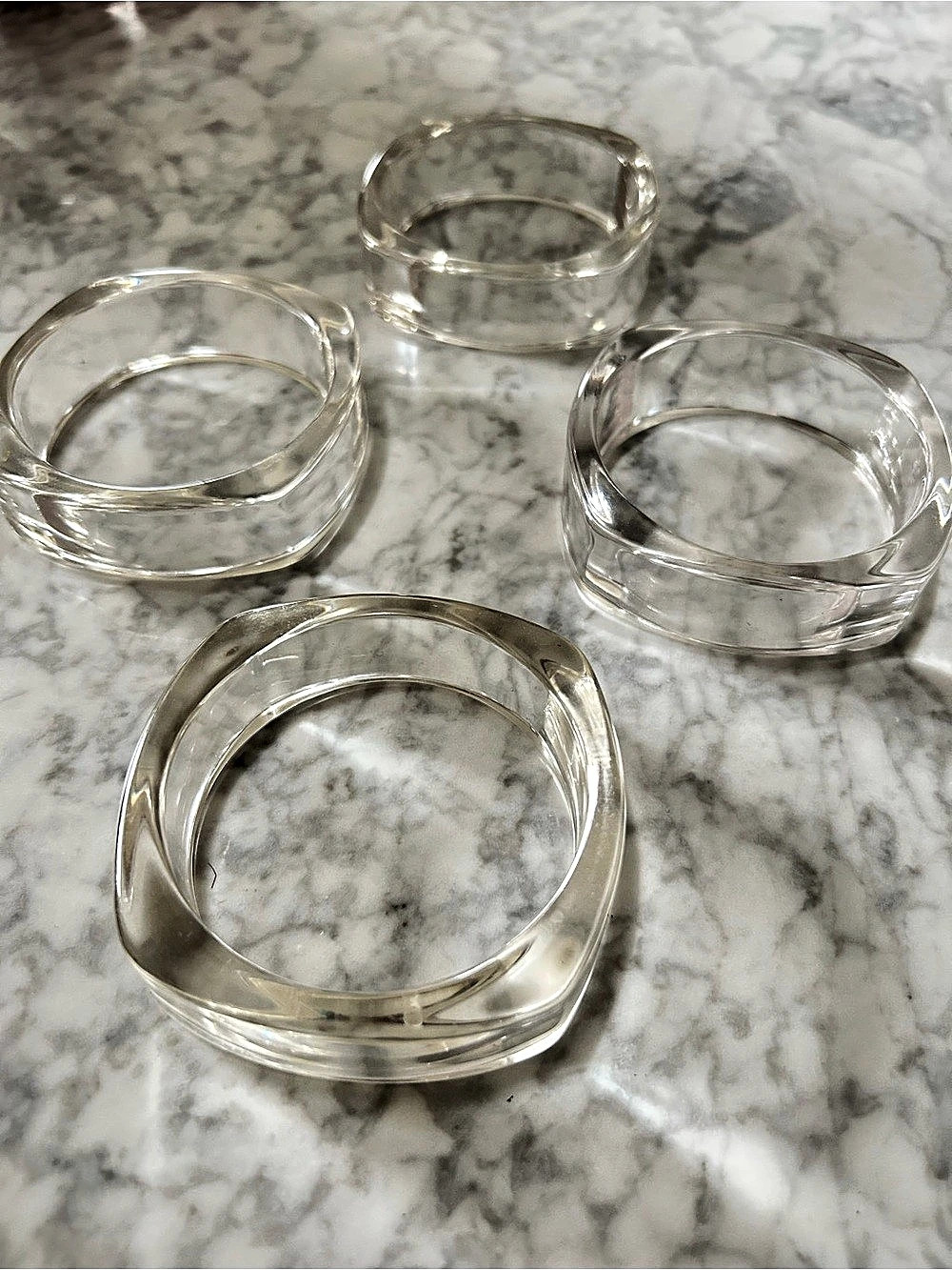 Clear Resin Bangles (Set of Four)